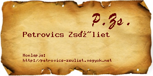 Petrovics Zsüliet névjegykártya